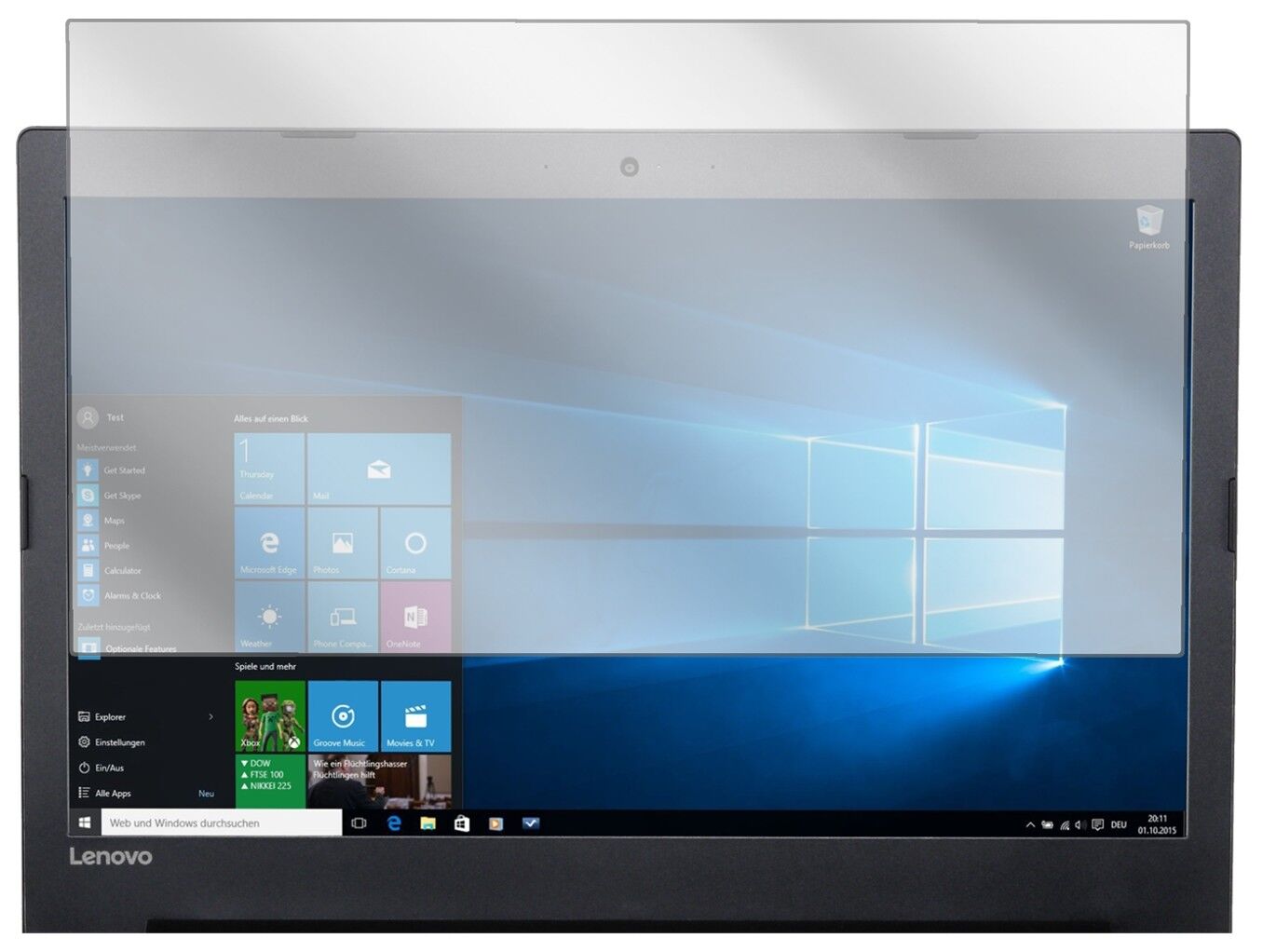 Klare Displayschutzfolie von dipos passend für Lenovo Ideapad 320 (17.3 Zoll), präziser Zuschnitt und blasenfrei montiert