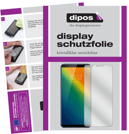 Klare Displayschutzfolie von dipos passend für Lenovo K5 Note 2018, präziser Zuschnitt und blasenfrei montiert