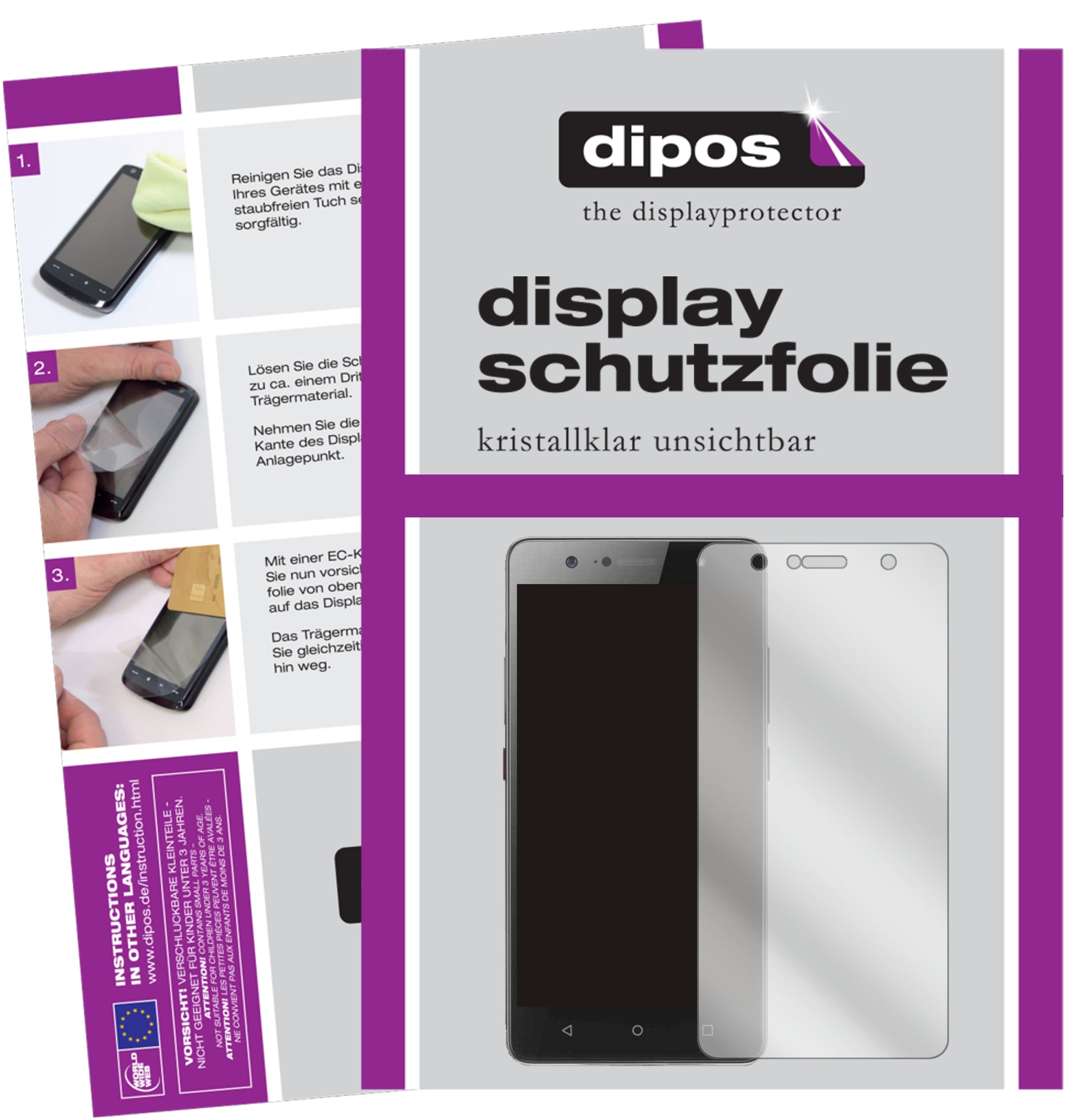 Klare Displayschutzfolie von dipos passend für Lenovo K8 Plus, präziser Zuschnitt und blasenfrei montiert
