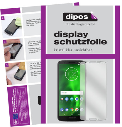 Klare Displayschutzfolie von dipos passend für Lenovo Moto G6, präziser Zuschnitt und blasenfrei montiert