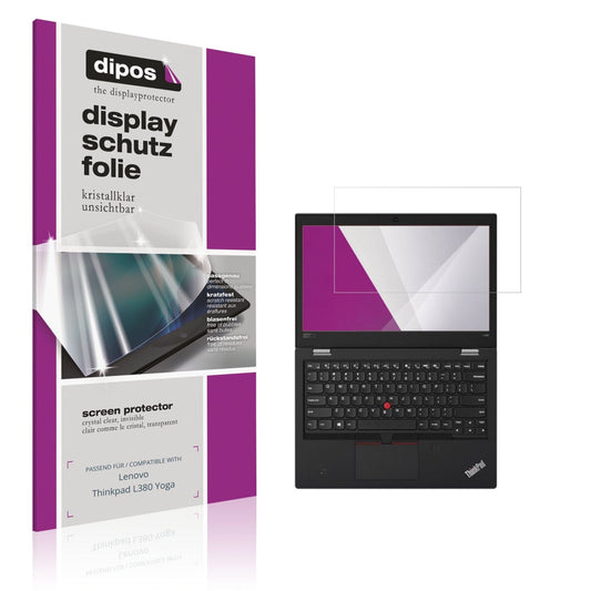 Klare Displayschutzfolie von dipos passend für Lenovo Thinkpad L380 Yoga, präziser Zuschnitt und blasenfrei montiert