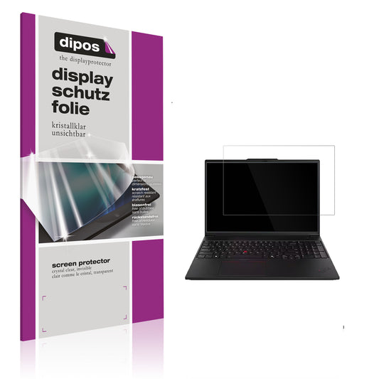 Klare Displayschutzfolie von dipos passend für Lenovo ThinkPad P16 Gen 3, präziser Zuschnitt und blasenfrei montiert