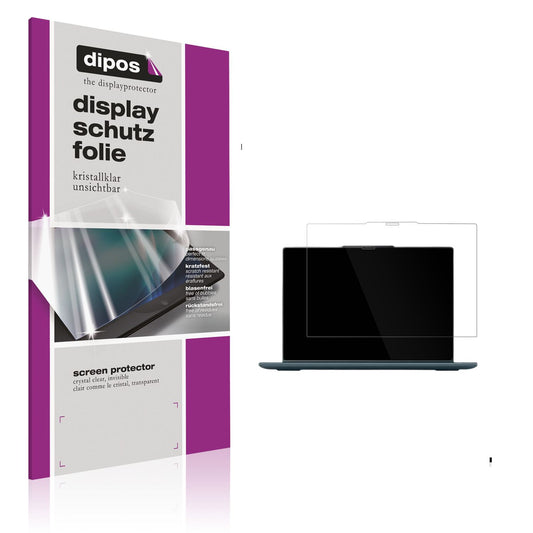 Klare Displayschutzfolie von dipos passend für Lenovo Yoga 7i 2-in-1 Gen 9 - 14 83DJ003QGE, präziser Zuschnitt und blasenfrei montiert