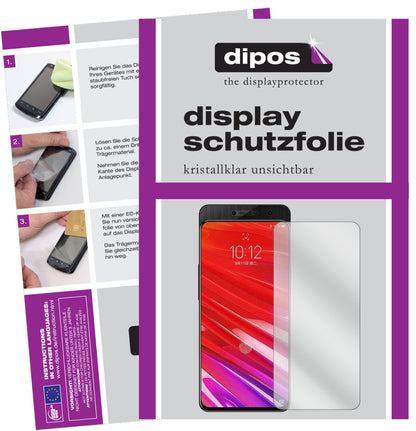 Klare Displayschutzfolie von dipos passend für Lenovo Z5 Pro, präziser Zuschnitt und blasenfrei montiert