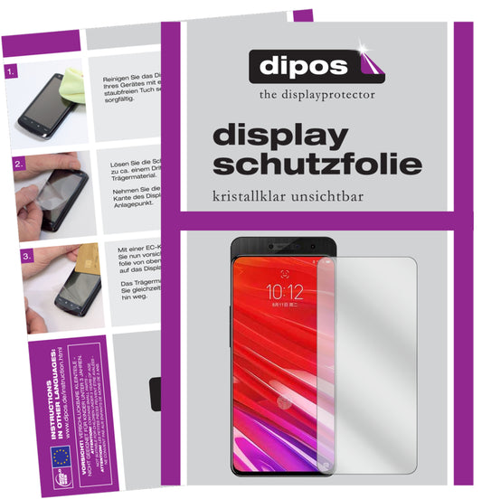 Klare Displayschutzfolie von dipos passend für Lenovo Z5 Pro, präziser Zuschnitt und blasenfrei montiert