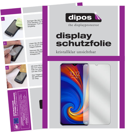 Klare Displayschutzfolie von dipos passend für Lenovo Z5s, präziser Zuschnitt und blasenfrei montiert