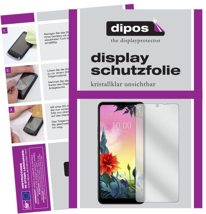 Klare Displayschutzfolie von dipos passend für LG K50S, präziser Zuschnitt und blasenfrei montiert