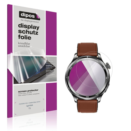 Klare Displayschutzfolie von dipos passend für Lgnitek T5, präziser Zuschnitt und blasenfrei montiert