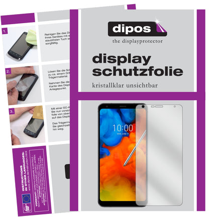 Klare Displayschutzfolie von dipos passend für LG Q8 (2018), präziser Zuschnitt und blasenfrei montiert