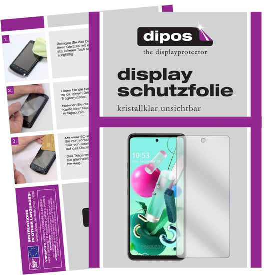Klare Displayschutzfolie von dipos passend für LG Q92, präziser Zuschnitt und blasenfrei montiert