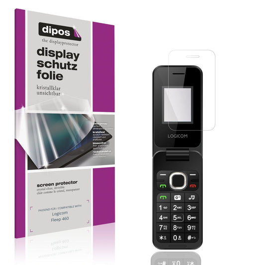 Klare Displayschutzfolie von dipos passend für Logicom Fleep 460, präziser Zuschnitt und blasenfrei montiert