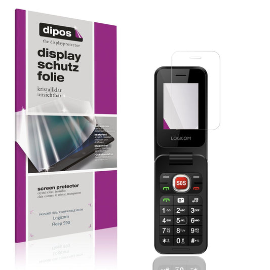 Klare Displayschutzfolie von dipos passend für Logicom Fleep S90, präziser Zuschnitt und blasenfrei montiert