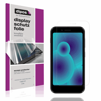 Klare Displayschutzfolie von dipos passend für Logicom Link, präziser Zuschnitt und blasenfrei montiert