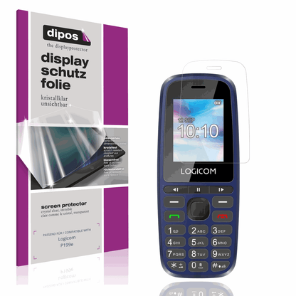Klare Displayschutzfolie von dipos passend für Logicom P199e, präziser Zuschnitt und blasenfrei montiert