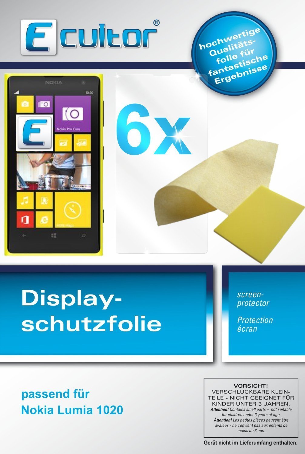 Klare Displayschutzfolie von dipos passend für Lumia 1020 Nokia, präziser Zuschnitt und blasenfrei montiert
