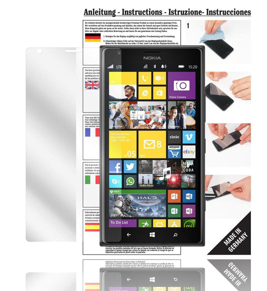 Klare Displayschutzfolie von dipos passend für Lumia 1520 Nokia, präziser Zuschnitt und blasenfrei montiert