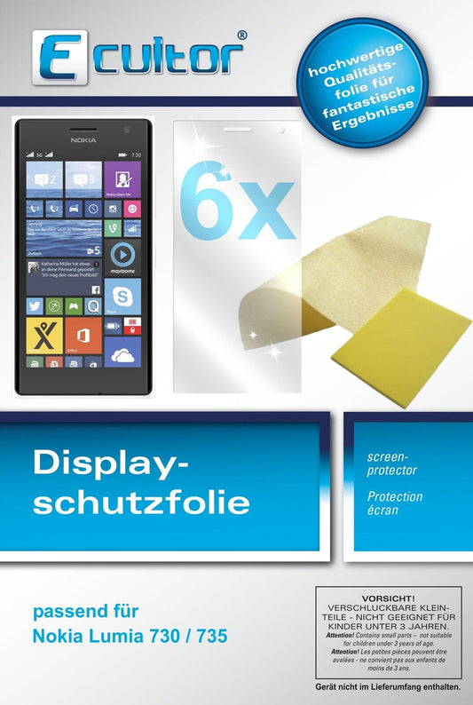 Klare Displayschutzfolie von dipos passend für Lumia 730 Nokia, präziser Zuschnitt und blasenfrei montiert