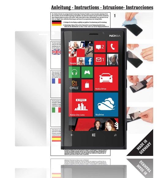 Klare Displayschutzfolie von dipos passend für Lumia 920 Nokia, präziser Zuschnitt und blasenfrei montiert