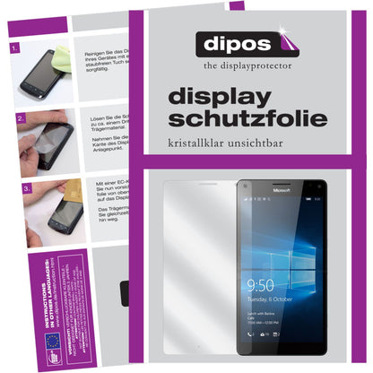 Klare Displayschutzfolie von dipos passend für Lumia 950XL Microsoft, präziser Zuschnitt und blasenfrei montiert