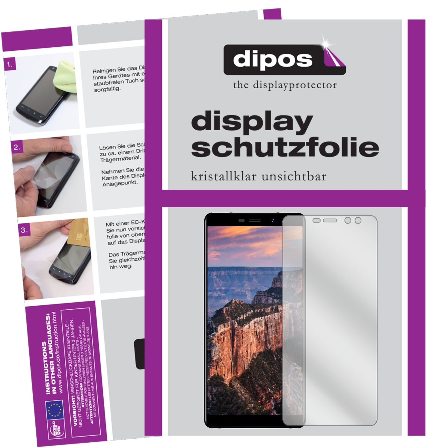 Klare Displayschutzfolie von dipos passend für M-HORSE Pure 1, präziser Zuschnitt und blasenfrei montiert