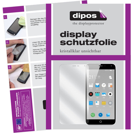 Klare Displayschutzfolie von dipos passend für M1 Note Meizu, präziser Zuschnitt und blasenfrei montiert