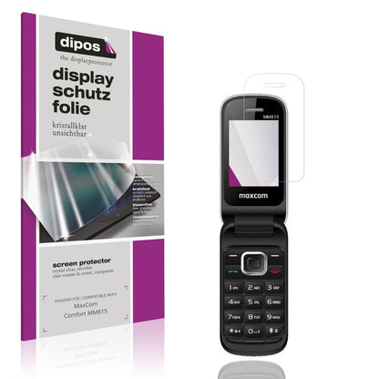 Klare Displayschutzfolie von dipos passend für MaxCom Comfort MM815, präziser Zuschnitt und blasenfrei montiert