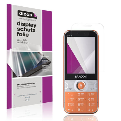 Klare Displayschutzfolie von dipos passend für Maxvi X910, präziser Zuschnitt und blasenfrei montiert