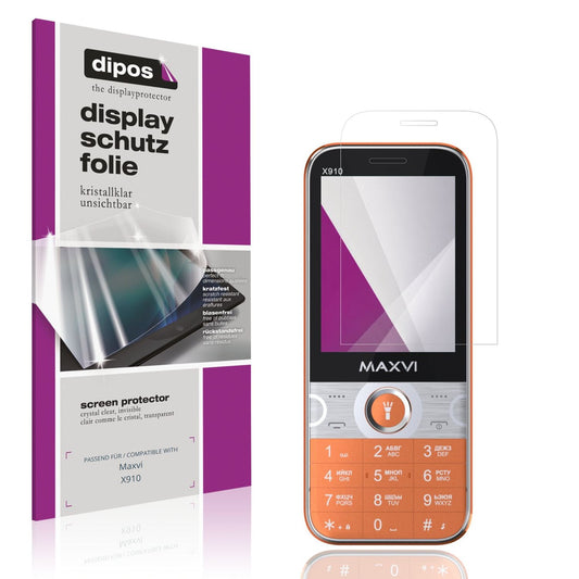 Klare Displayschutzfolie von dipos passend für Maxvi X910, präziser Zuschnitt und blasenfrei montiert