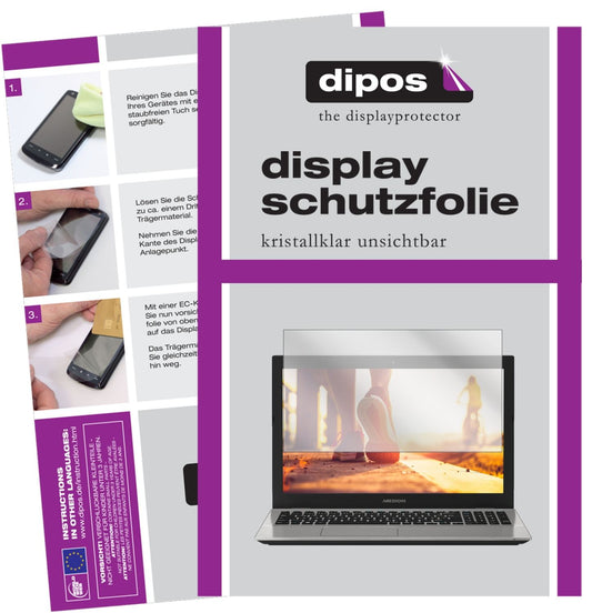 Klare Displayschutzfolie von dipos passend für Medion Akoya S6426, präziser Zuschnitt und blasenfrei montiert