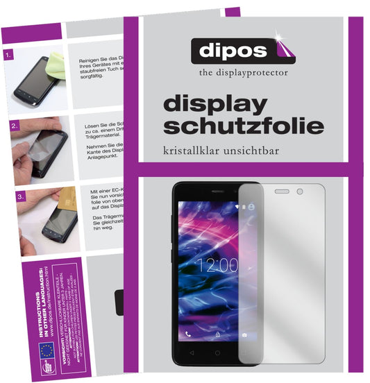 Klare Displayschutzfolie von dipos passend für Medion Life E4504, präziser Zuschnitt und blasenfrei montiert