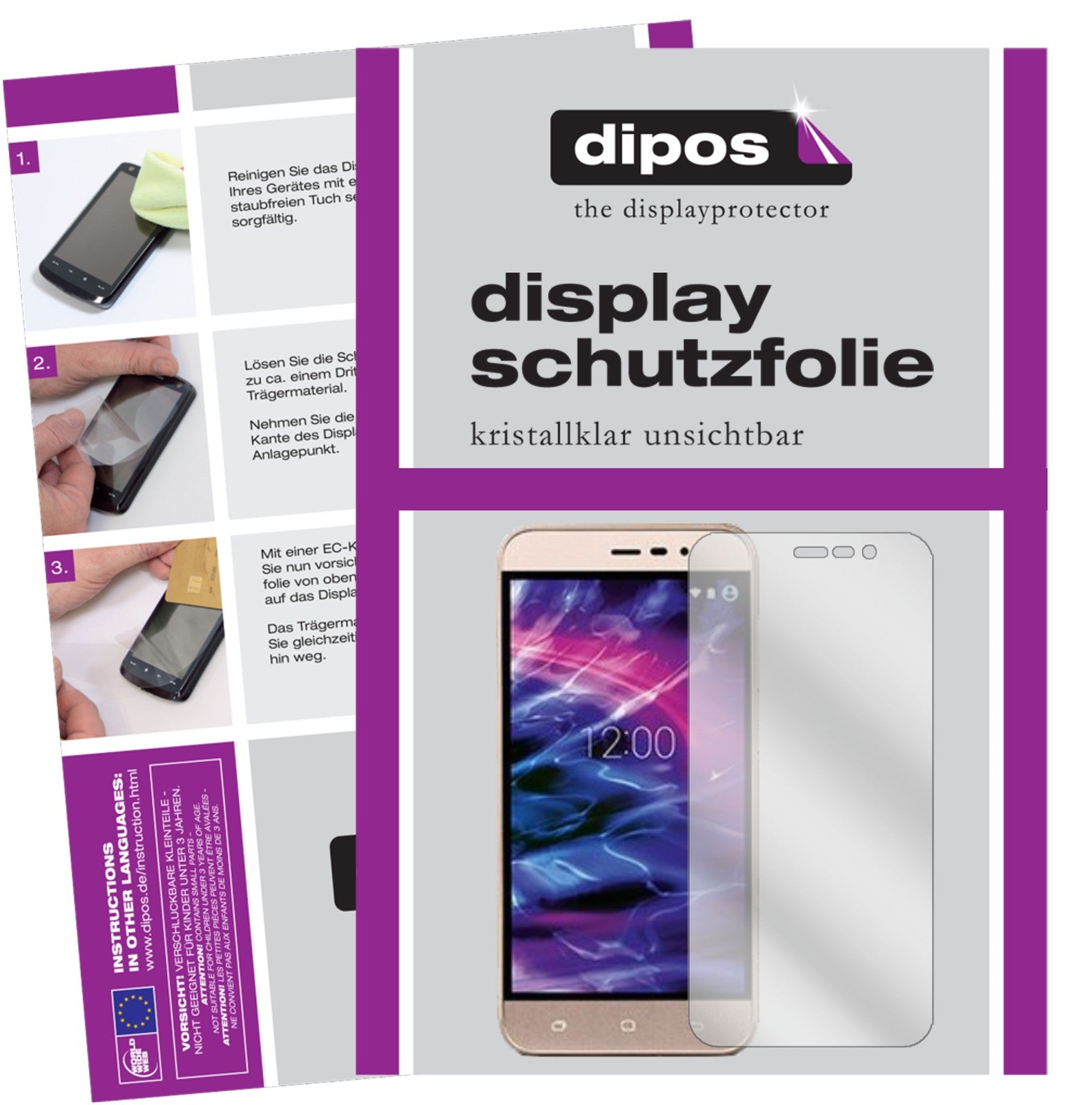 Klare Displayschutzfolie von dipos passend für Medion Life E5006, präziser Zuschnitt und blasenfrei montiert