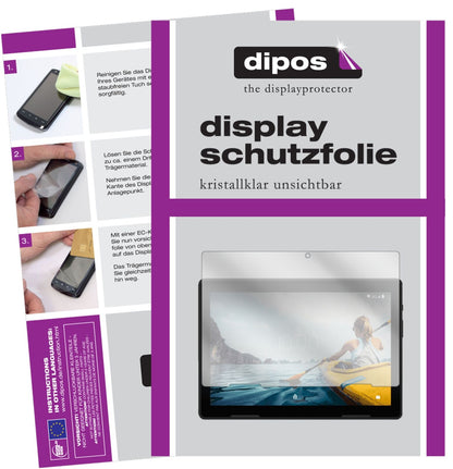 Klare Displayschutzfolie von dipos passend für Medion Life P10710 ?10 Zoll Tablet, präziser Zuschnitt und blasenfrei montiert