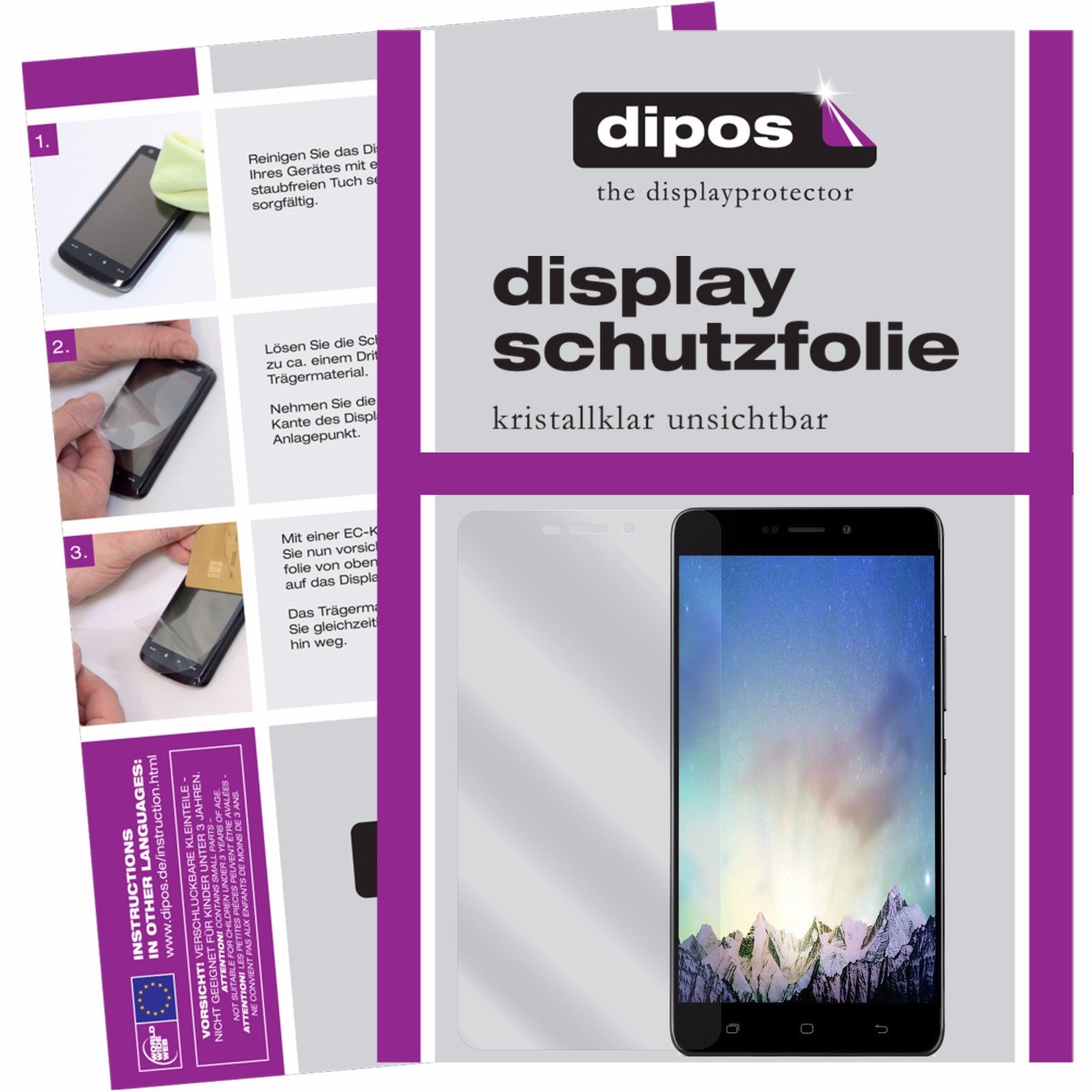 Klare Displayschutzfolie von dipos passend für Medion X5520, präziser Zuschnitt und blasenfrei montiert