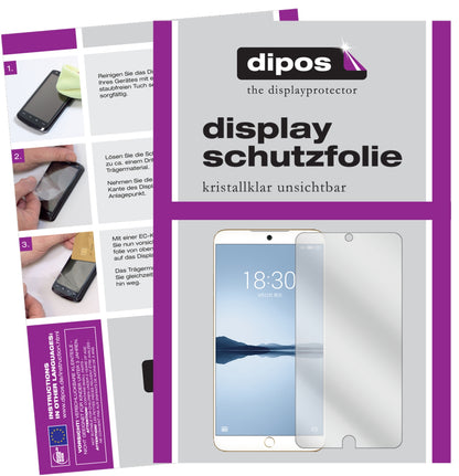 Klare Displayschutzfolie von dipos passend für Meizu 15, präziser Zuschnitt und blasenfrei montiert