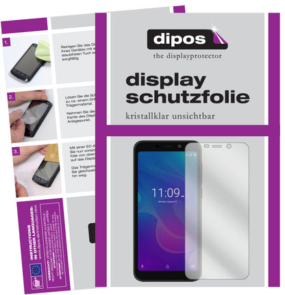 Klare Displayschutzfolie von dipos passend für Meizu C9 Pro, präziser Zuschnitt und blasenfrei montiert
