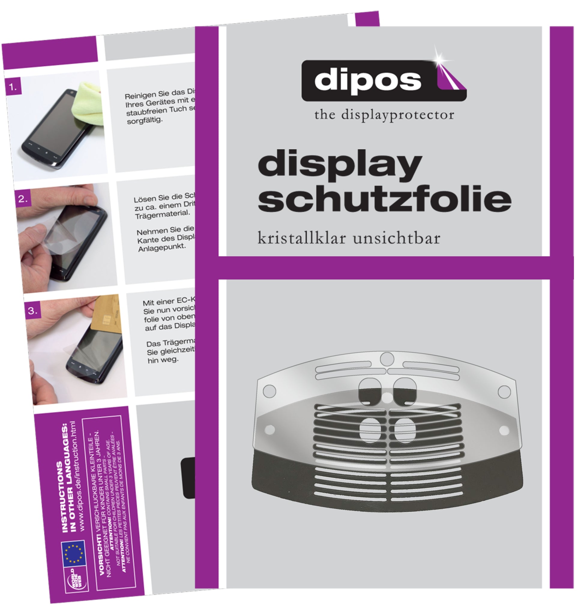 Klare Displayschutzfolie von dipos passend für Melitta Caffeo Barista F730 Tropfblech, präziser Zuschnitt und blasenfrei montiert