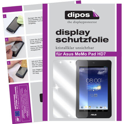 Klare Displayschutzfolie von dipos passend für MeMo Pad HD 7 Asus, präziser Zuschnitt und blasenfrei montiert