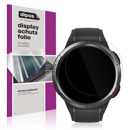 Klare Displayschutzfolie von dipos passend für Mibro Watch GS, präziser Zuschnitt und blasenfrei montiert