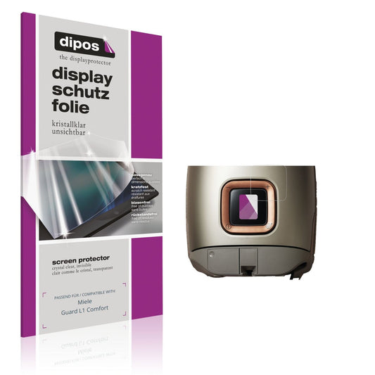 Klare Displayschutzfolie von dipos passend für Miele Guard L1 Comfort, präziser Zuschnitt und blasenfrei montiert