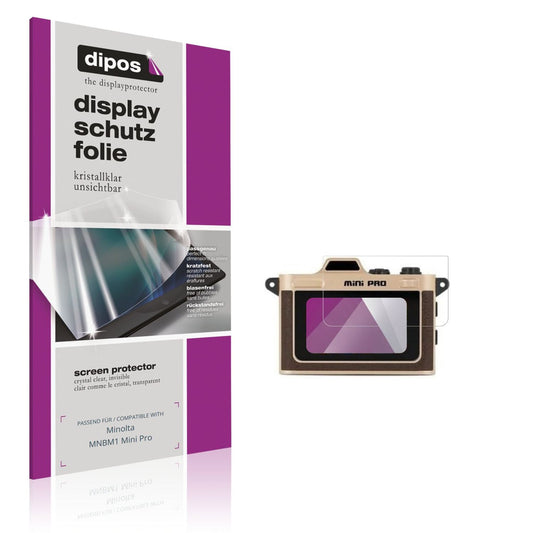 Klare Displayschutzfolie von dipos passend für Minolta MNBM1 Mini Pro, präziser Zuschnitt und blasenfrei montiert
