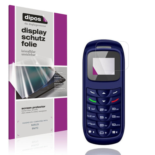 Klare Displayschutzfolie von dipos passend für MiRUSI BM70, präziser Zuschnitt und blasenfrei montiert