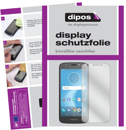 Klare Displayschutzfolie von dipos passend für Motorola Moto E5 Cruise, präziser Zuschnitt und blasenfrei montiert