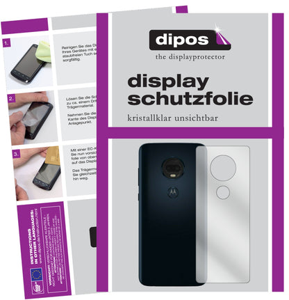 Klare Displayschutzfolie von dipos passend für Motorola Moto G7 Plus Rückseite, präziser Zuschnitt und blasenfrei montiert
