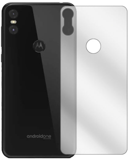 Klare Displayschutzfolie von dipos passend für Motorola One Rückseite, präziser Zuschnitt und blasenfrei montiert