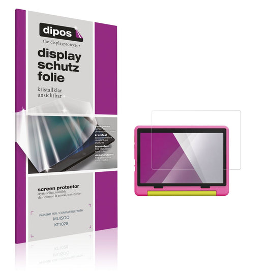 Klare Displayschutzfolie von dipos passend für MUISOO KT1028, präziser Zuschnitt und blasenfrei montiert