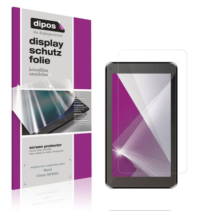 Klare Displayschutzfolie von dipos passend für Myria Classic MY8301, präziser Zuschnitt und blasenfrei montiert