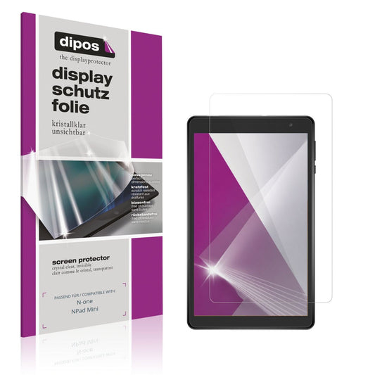 Klare Displayschutzfolie von dipos passend für N-one NPad Mini, präziser Zuschnitt und blasenfrei montiert