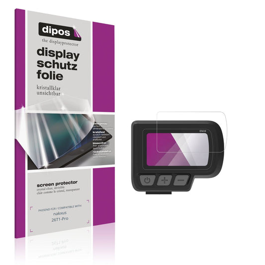 Klare Displayschutzfolie von dipos passend für nakxus 26T1-Pro, präziser Zuschnitt und blasenfrei montiert