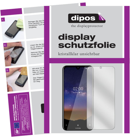 Klare Displayschutzfolie von dipos passend für Nokia 46055, präziser Zuschnitt und blasenfrei montiert
