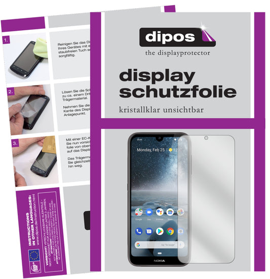 Klare Displayschutzfolie von dipos passend für Nokia 46057, präziser Zuschnitt und blasenfrei montiert